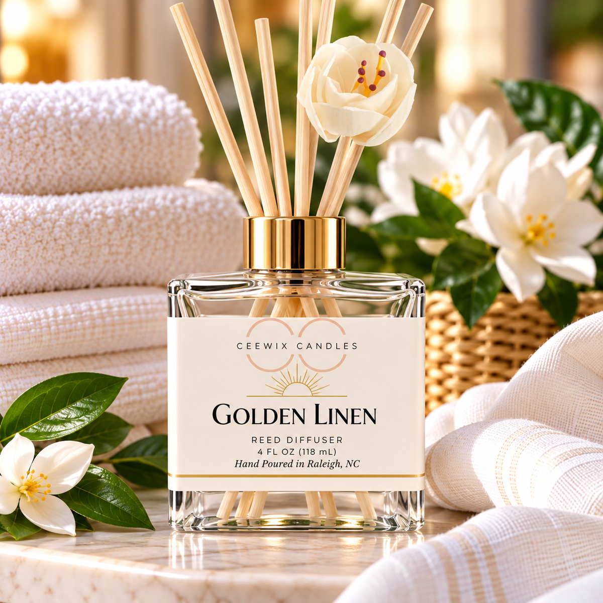 Golden Linen Reed Diffuser